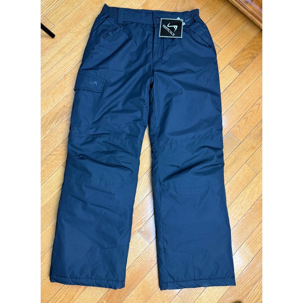 VERTICAL‎ 9 Kids Ski Snow Pants Black XL 16 Waterproof Insulated NWT